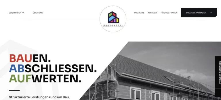 Ukázka úvodní stránky webu Bauzonetri