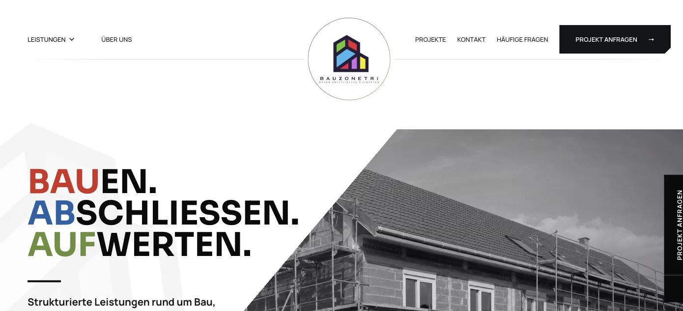 Ukázka úvodní stránky webu Bauzonetri