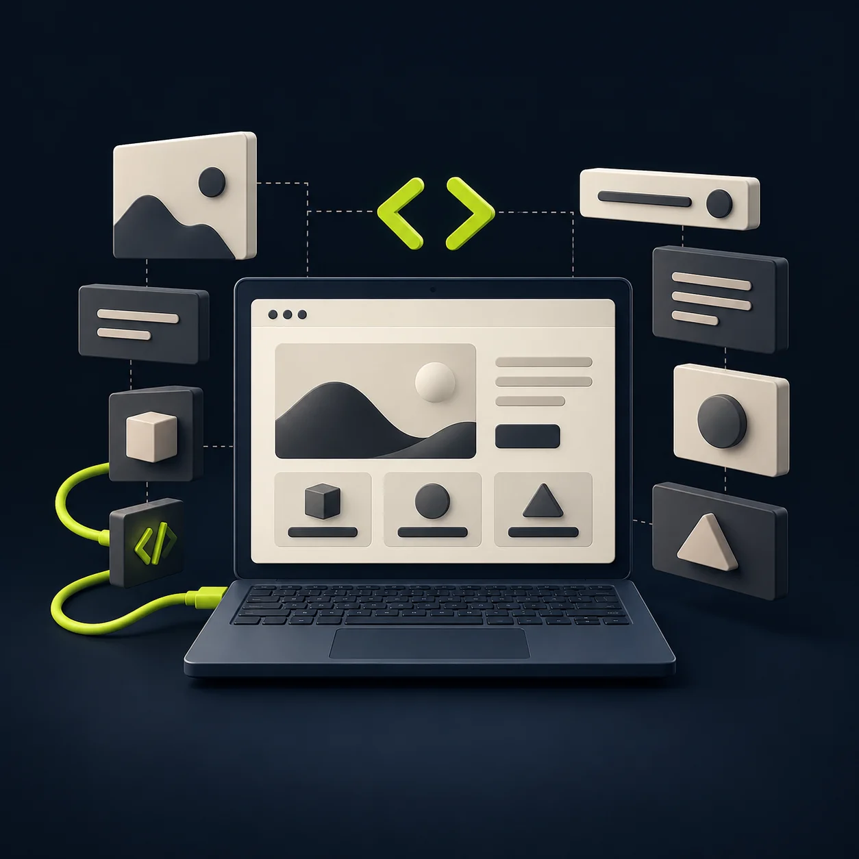 Ilustrace technické realizace webu