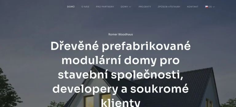 Ukázka úvodní stránky webu Romer Woodhaus