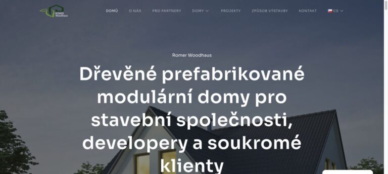 Úvodní stránka webu Romer Woodhaus